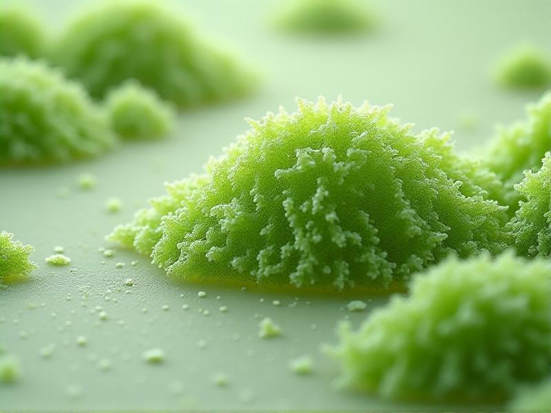 A time-lapse sequence of Trichoderma contamination on a nutrient agar plate, progressing from faint white filaments to dense green sporulation, captured under soft white lighting to showcase developmental stages.