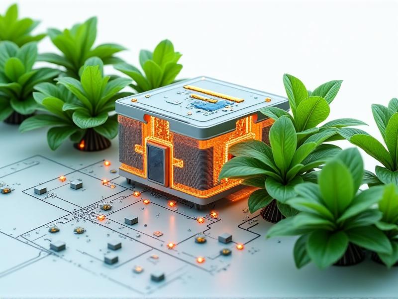 A detailed diagram of an automated climate control system, showing sensors attached to plant leaves, a central controller with glowing circuitry, and HVAC ducts distributing air. The style is technical yet approachable, with labels highlighting key parts in vibrant colors.